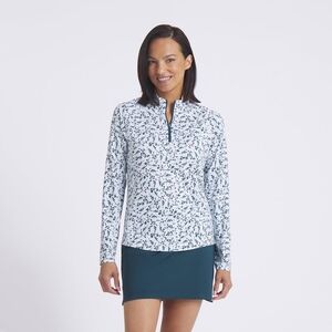 COBRA Women's YouV Floral Burst Golf 1/4 Zip Multicolor Green M Puma Brrr NWOT